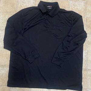 travelSMART by Roundtree & Yorke Black Polo (Logo Inside Collar) Size L Stretch